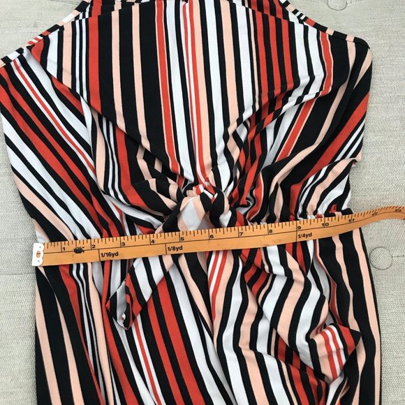 Rebel Sugar Girl's Striped Maxi Dress, sleeveless, Orange, black, white - Picture 8 of 10